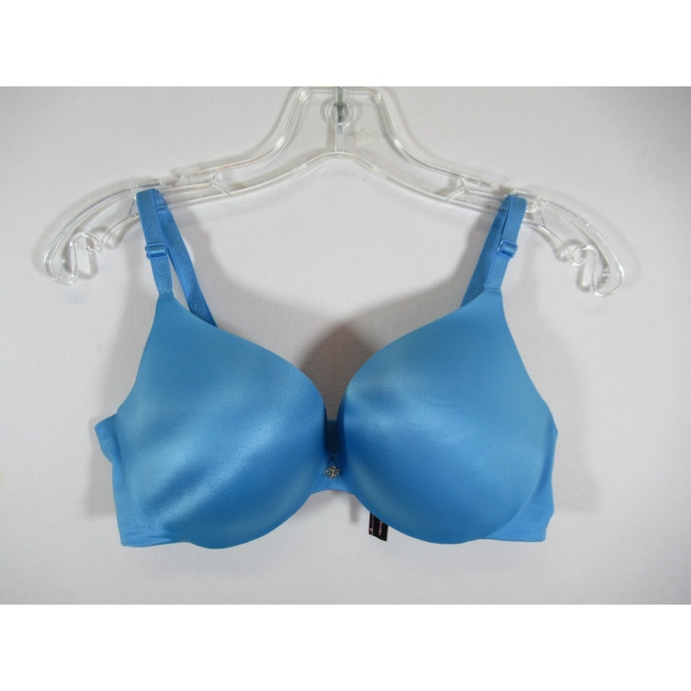 Victoria's Secret So Obsessed Padded Push Up Bra 36D Blue Underwire Satin